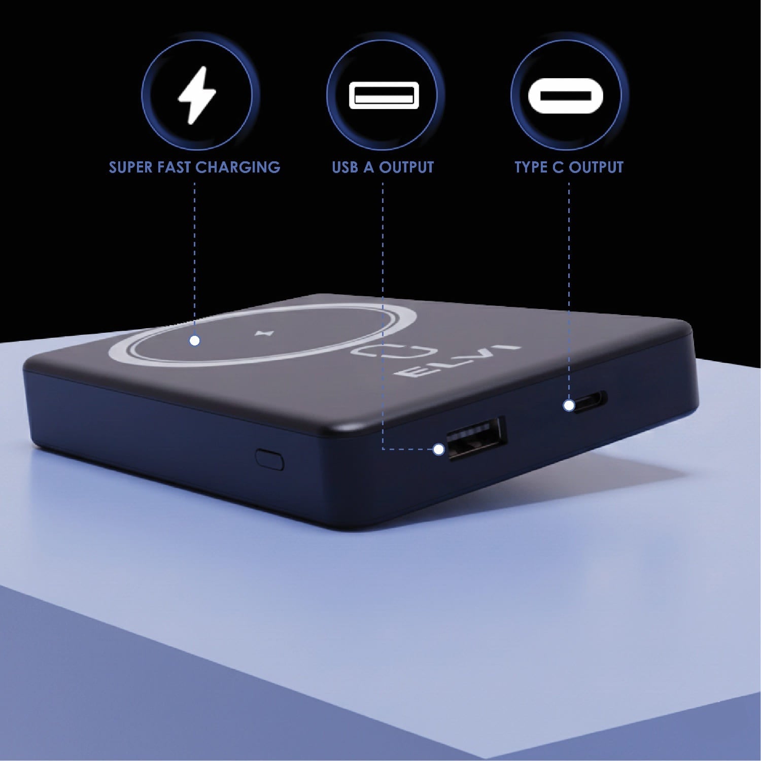 ELVI Qi2 Magsafe 10000mAh 22.5W Fast Charging Power Bank